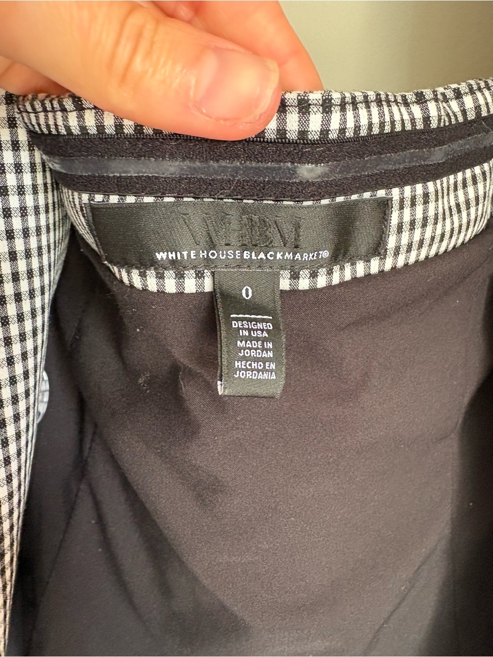 White House Black Market Black Gingham Sleeveless Blazer Double-Breasted - Picture 8 of 10